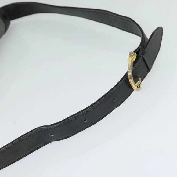 CELINE Shoulder Bag Leather Canvas Navy Gold Auth BD2149 - Picture 8 of 16